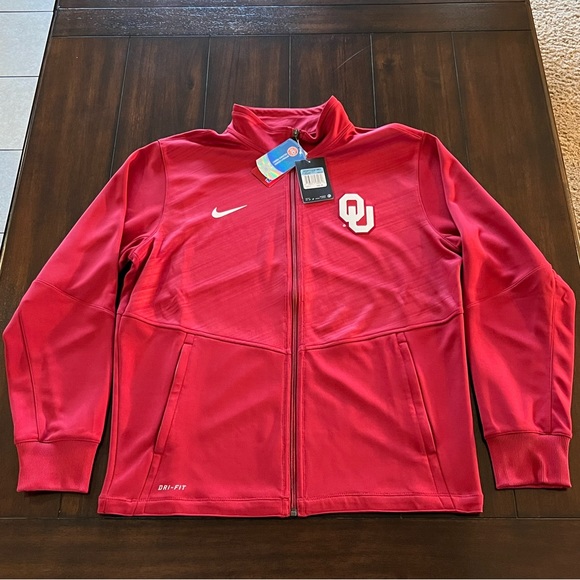 RARE 2013 NWT NIKE DRI-FIT UNIVERSITY OF OKLAHOMA SOONERS KO WARP JACKET M - Picture 1 of 14